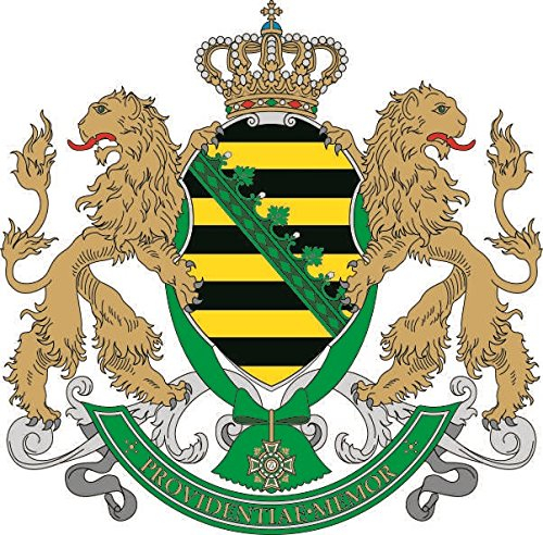 U24 Aufkleber Königreich Sachsen Wappen 22 x 22 cm Autoaufkleber Sticker Konturschnitt