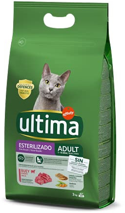 Ultima Pienso para Gatos Esterilizados Adulto con Buey - 3 kg