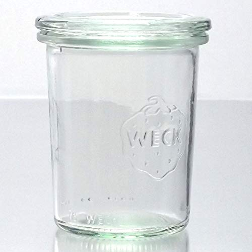 12 Weck 160ml Sturzgläser RR60 mit 12 Glasdeckel im Original Karton (Mit Glasdeckel)