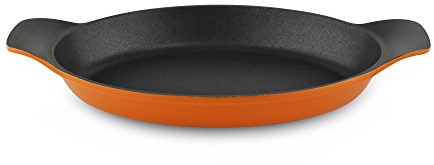 Commichef Mini au Plat à gratin Ovale en Aluminium moulé sous Pression, Aluminium, Orange, 25.5 x 14.5 x 3 cm