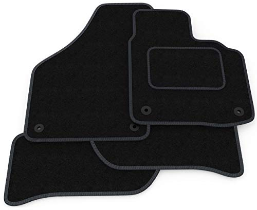 (Q202:CT65) 4 Piece Dacia (2013-2018) Duster Vehicle Specific Car Mat Set Black Carpet Grey Trim