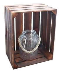 Geflammte Holzkisten im Set-Angebot: Originale, vintage Obstkisten Apfelkisten aus dem alten Land zum Möbelbau oder Dekoration mit den Maßen 50 x 40 x 30cm (Einzelkiste)