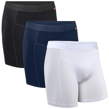 DANISH ENDURANCE Boxershorts Herren 3er/6er Pack, Bio Baumwolle (Mehrfarbig (1x Schwarz, 1x Blau, 1x Weiß) - 3er Pack, L)