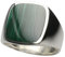Bildschöner Siegelring aus 925er Silber mit Malachit, Größe:63 (20 mm)