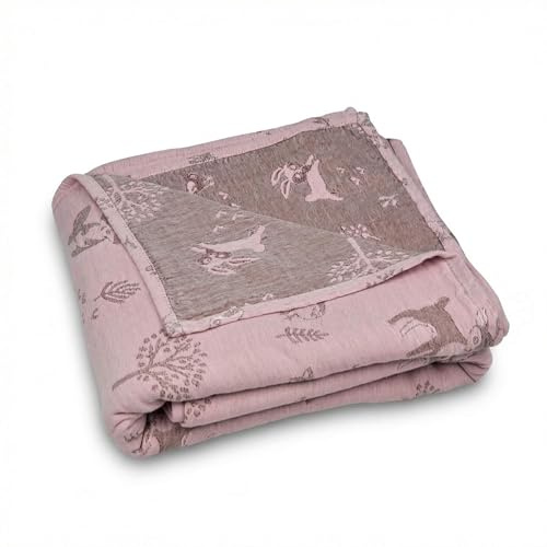 SCHMUSEWOLKE Kuscheldecke Musselin Wild - 100% Baumwolle Bio-kbA - Kuschelig weich - 200x150cm