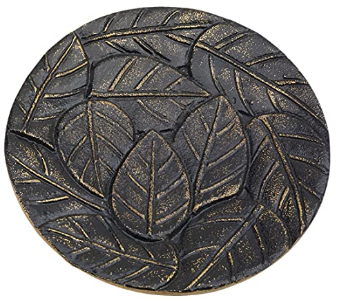 NKlaus Assiette à Bougie Aluminium Noir - Or Ø 14cm Soucoupe bougeoir Soucoupe 10359