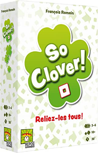 Asmodee - So Clover! Jeu d Association d'Idées - Jeu de Réflexion pour Adultes et Enfants dès 10 Ans - Reliez-Les Tous! - Jeu Société Coopératif - 3-6 Joueurs -30 Min- en Français - Repos Production