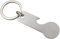myledershop Abziehbarer Einkaufswagenlöser mit Flaschenöffner/Schlüsselanhänger mit Einkaufswagenchip/Einkaufchip mit Schlüsselring aus Metall in Silber