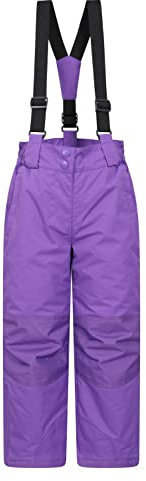 Mountain Warehouse Honey Kids Snow Pants - Snowproof Childrens Trousers, Water Resistant Rain Pants with Zipped Pockets - for Sports, Skiing Holidays, Snowboarding Purple Fusion Kids Size 3-4 Years