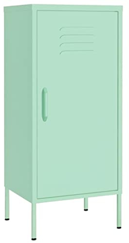 vidaXL Lagerschrank Sideboard Kommode Anrichte Stahlschrank Schrank Beistellschrank Mehrzweckschrank Bücherschrank Standschrank Minzgrün 42,5x35x101,5cm Stahl