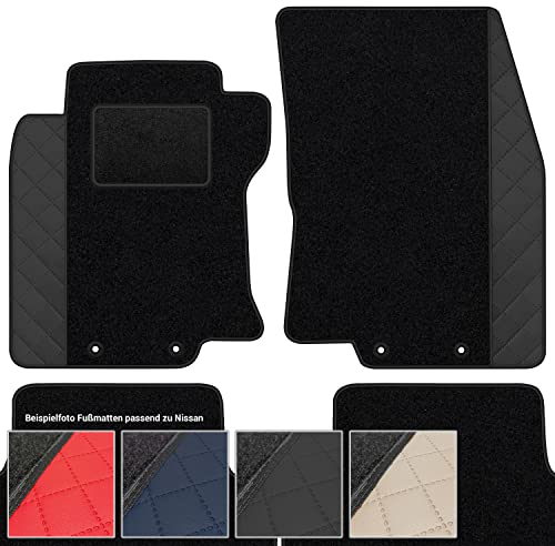 moto-MOLTICO Fußmatten Auto Velours Autoteppiche Schwarz Automatten Set 4-teilig - Auffälliges Design - passend für Nissan Juke 2010-2019 (Schwarzes Muster)