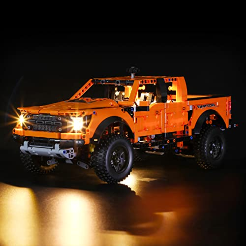 GEAMENT LED Licht-Set Kompatibel mit Lego Ford F-150 Raptor Pick-Up Truck - Beleuchtungsset für Technic 42126 Baumodell (Modell-Set Nicht enthalten)