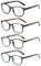 JM Lot de 4 Lunettes de Lecture Charnière à Ressort Presbyte Hommes Femmes Lunettes de Vue