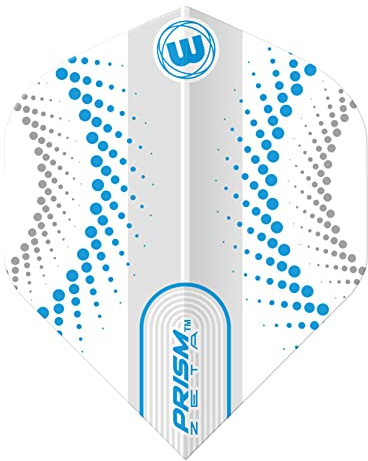 WINMAU Prism Zeta Circles White & Blue Dart Flights - 1 set per pack (3 flights in total)