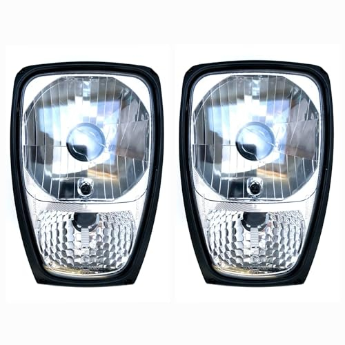 MelTruck® 2x H4 Hauptscheinwerfer mit Blinker und AMP SuperSeal Stecker für Traktor Bagger