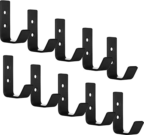 SOTECH 10 x Kleiderhaken Loxten 60 x 20 x 45 mm schwarz, Garderobenhaken aus echt Edelstahl, Wandhaken mit 3 mm Materialstärke, Jackenhaken mit abgerundeten Kanten