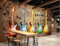 3D Fototapete Wandbild Retro Holzmaserung Musik Graffiti Bar KTV Restaurant Werkzeuge Hintergrundwand*150cmx105cm(59.1x41.3inch)