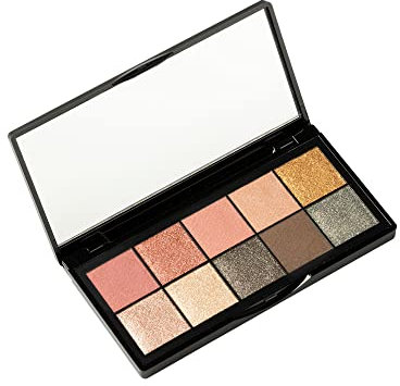 Impala Preziose Geometrie Eyeshadows | Lidschattenpalette | Kompakte Pigmente | 10 Matte, Satinierte, Glänzende Farben | Make up Warme und Kalte Töne