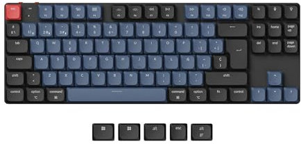 Keychron K1 Pro Wireless Teclado Mecánico inalámbrico Ultra-Delgado, 80% Diseño QMK/Via Macros Programable, RGB Backlight Hot-swappable Low-Profile Gateron Red Switch para Mac Windows (ES Layout)