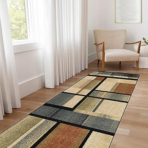 LIJIAO Pasillos Antideslizante Alfombra 120 x 240 cm Lavable, Resistente a La Suciedad Cocina Entrada Alfombra con Base de Goma Antideslizante para Cocina, Corredor, D