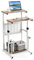 COSTWAY Schreibtisch, Computertisch mit höhenverstellbarer Tischplatte, PC-Tisch stehend, Steh-Sitz Tisch, Laptoptisch für Zuhause & Büro, 55 x 53 x 98 cm, Eiche