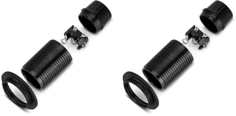 REV 0503020555 Fassung E14, Lampenfassung für Glühlampen bis 40W, schwarz (Packung mit 2)