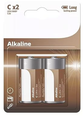 Lot de 2 Piles alcalines C/LR14 pour appareils Haute consommation