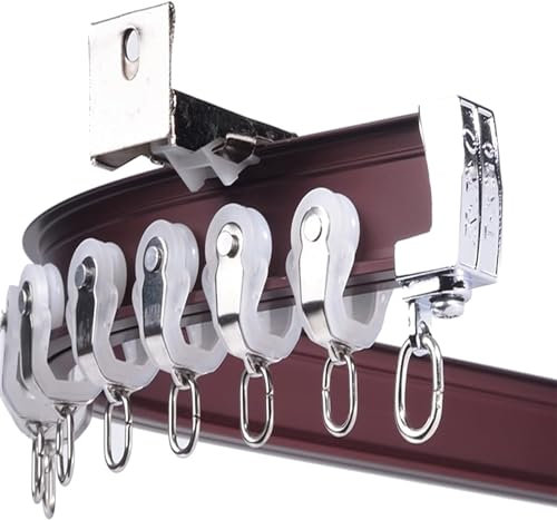 Gardinenstangen -schienen Gebogene Deckenvorhangschiene, Biegbar for Gebogene Duschvorhänge, Wohnmobile Und Schiebevorhangschienen, Aluminium-Deckenschienen-Set (Color : Wall Mount, Size : 12m/39.3f
