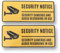 2 PACK - Small 100mm X 40mm SECURITY NOTICE CAMERAS ARE RECORDING Self Adhesive Stickers - Yellow/Black, CCTV, Sign, Warning, Private Property, Surveillance
