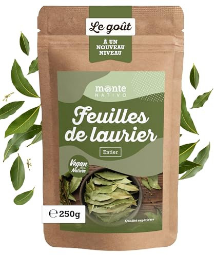 Foglie di alloro Monte Nativo (250g) - Alloro di qualità superiore per la cucina - Erbe e spezie essiccate - Foglie di alloro essiccate - Bay Leaves