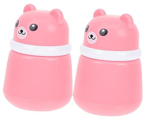 Ipetboom 2sets Cartoon Baby Talkum Container Neugeborenen Box Kleinkinder Gesicht Puff Fall 2 Stücke * 2