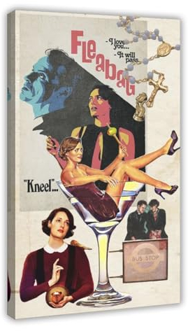 AAVEDA TV Fleabag 5 Leinwand-Poster, Wandkunst, Dekordruck, Bild Gemälde für Wohnzimmer, Schlafzimmer, Dekoration, Rahmen-Stil, 60 x 90 cm