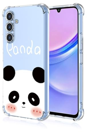 SEAHAI Hülle für Samsung Galaxy A35 5G, Bunte Schön Blumen Ultra Dünn Transparent Handyhülle Weich Silikon TPU Bumper Stoßfest Case Schutzhülle - Panda