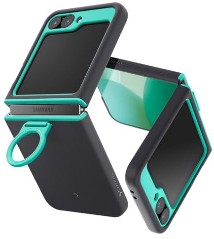 Caseology Nano Pop - Custodia per Samsung Galaxy Z Flip 6 [impugnatura ad anello per dito] [struttura doppia in TPU + PC] [protezione Air Space Tech] con impugnatura laterale a doppio puntino per