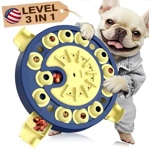 KADTC U.S. Brand & Design 3 Levels of Challenge 4 Ways to Play Advanced Dog Puzzle Toy for Small/Medium/Large Smart Dogs Mental Stimulation Hard Brain Toys Puppy Treat Puzzles Christmas New Year Gift