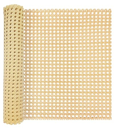 40 x 200cm Wiener Geflecht,Wiener Geflecht Meterware,Cane Webbing Rattan Roll,Wiener Geflecht Flechtmatten for Rattan Craftsmen,Handgemachtes PE Kunststoff Rattan Geflecht für DIY Möbeldekoration