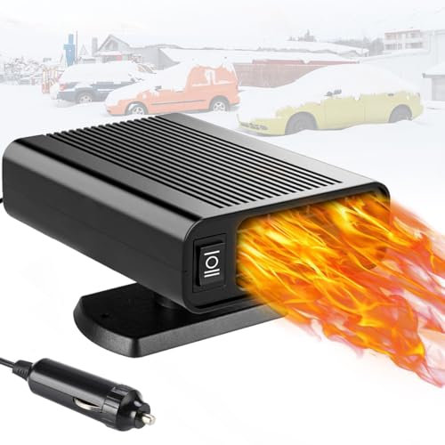Showvigor Chauffage de Voiture, 12V 150W Chauffage De Ventilateur Voiture Portable 2 en 1, Chauffage Desembuage Voiture Dégivreurs pour Camping RV SUV
