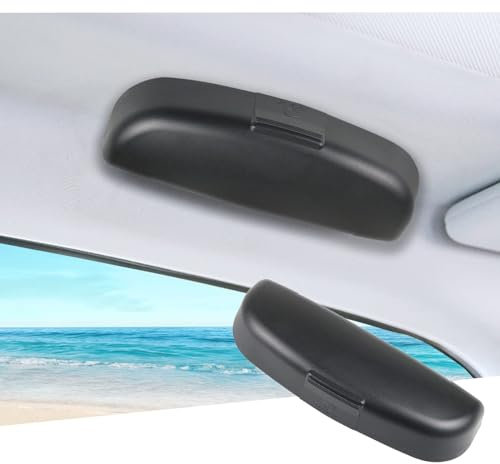 WDMNAO Porta Occhiali da Sole da Auto per Parasole per Nissan Leaf (2018+), ABS Porta Occhiali da Macchina,Custodia per Occhiali da Sole, Accessori Interni per Auto,A/Black