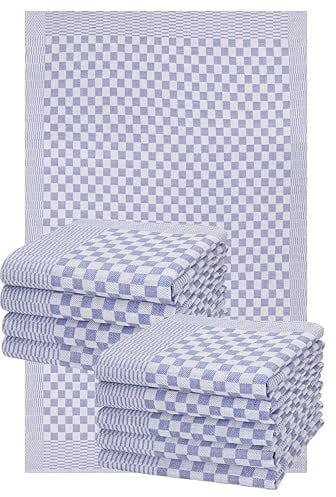 Betz 10er Set 50x100cm Küchentuch Baumwolle Meinor Grubentuch extrem strapazierfähig und saugstark trocknergeeignet - Gastronomiequalität - Geschirrtücher BW blau