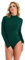 Magi Langarm Damen Body Bodysuit mit Halbkragen Basic Body mit langen Ärmeln (XL, Dunkel Grün)