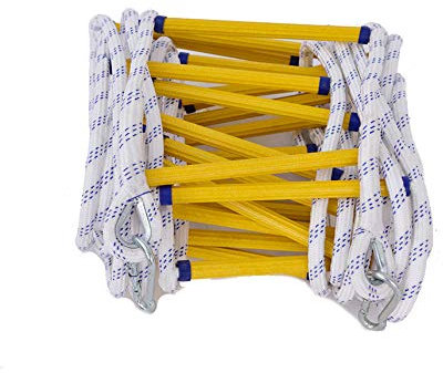 YJKKZQLB Rope Ladder,Emergency Safety Ladder Fire Escape Rope Ladder Emergency Fire Escape Ladders with Hook/10M
