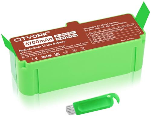CITYORK 6700mAh Ersatz Li-ion Akku für iRobot Roomba 800/700/600/500 Series, Für iRobot Roomba 880 895 876 875, 790 776, 690 697 692 680 671 670 650 615 606 605, 580 560 555 550 530 520 510