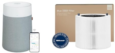 BLUEAIR 3350i Max Smart Luftreiniger für mittelgroße Räume und 1 Pack Original-Ersatzfilter für 3350i Max Luftreiniger