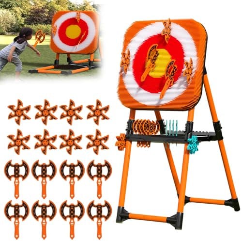 Hand Axe Throwing Set Game Targets Lawn Dart Combo Backyard Game Foldable Storage With 8 Axes & 8 Darts Outdoor Garden Party Games For Kids