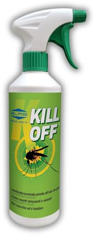 Kill Off Insetticida-Acaricida Spray 500 ml - Protezione per Cucce, Tappeti, Divani - Contro Insetti Volanti e Striscianti - Efficace su Larve, Zanzare, Zecche e Tarme