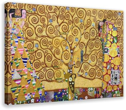 Gustav Klimt Albero della vita di Gustav Klimt su tela moderna poster decorazione artistica da parete stampa per soggiorno camera da letto decorazione 40 x 60 cm