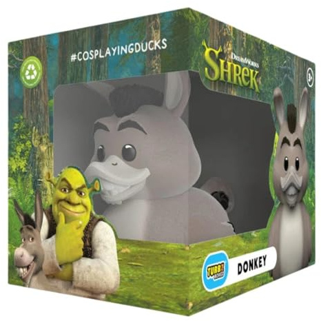 TUBBZ: Shrek Movie - Donkey Rubber Duck Collectable Toy Boxed Edition 9 cm | Official Shrek Merchandise – Boxed Vinyl Figure for Display, Funny Movie Character, Fan Decor & Novelty Duck Gift