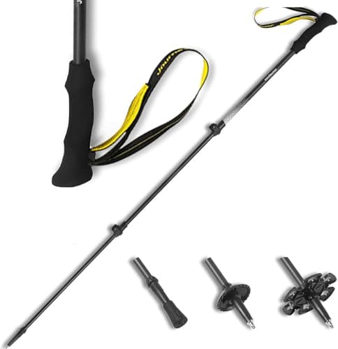 Wanderstöcke Carbon Ultraleicht 169 g – Verstellbare Trekkingstöcke 63–135 cm mit Eva-Griff & Zubehör | Nordic Walking Stöcke Damen & Herren faltbar für Wandern & Bergsport (1 pcs)