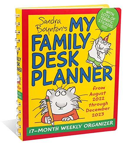 Sandra Boynton's My Family Desk Planner 17-month 2022-2023 Monthly/Weekly Organi