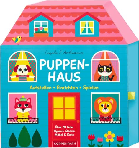 Puppenhaus: Aufstellen, Einrichten, Spielen: Spielbuch zum Aufklappen mit über 70 Teilen, Stickern und Box, ab 3 Jahre